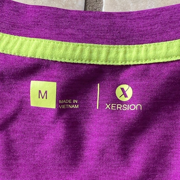 Xersion Purple V Neck Workout Top T-shirt Short Sleeves - Picture 2 of 4